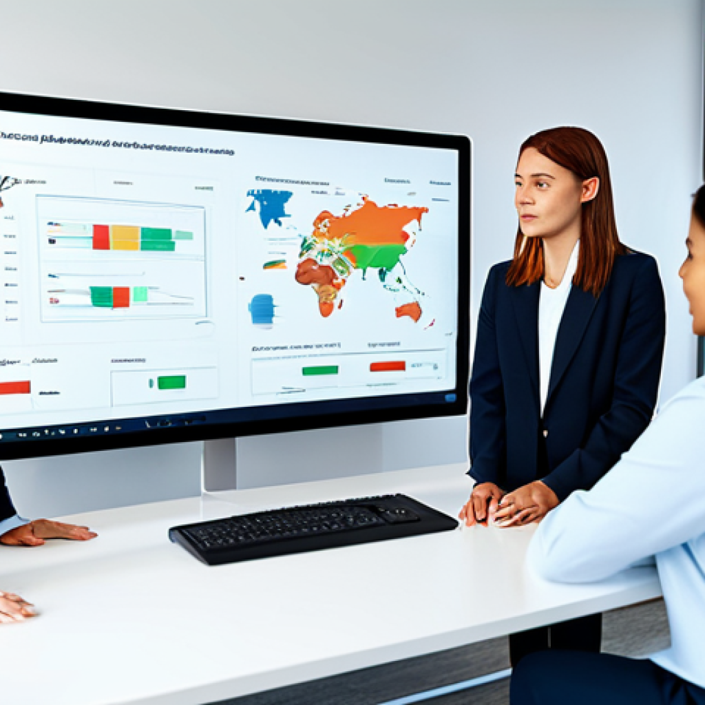 물류정보관리사 직업 윤리와 실무 적용 - **Prompt:** A diverse team of logistics professionals collaborating around a digital dashboard displ...