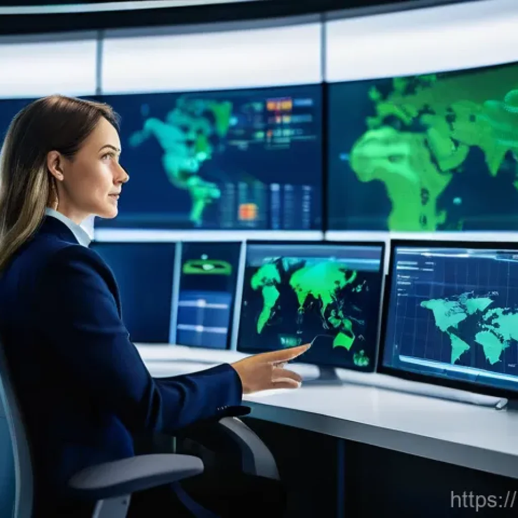물류정보관리사로 성공한 사람들의 인터뷰 - **Prompt: Data-Driven Logistics Expert at a Control Hub**
A wide-angle, highly detailed shot of ...