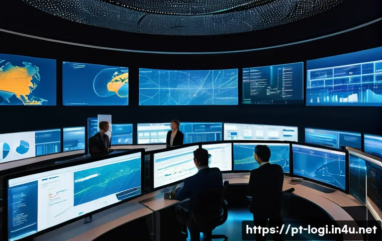 물류정보관리사로서 알아야 할 최신 물류 기술 - **Prompt 1: Futuristic Logistics Control Center with Real-time IoT Monitoring**
"A wide-angle, p...