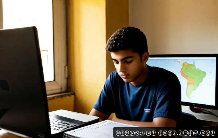 물류정보관리사 자격증 취득이 어려운 이유 - Photorealistic Brazilian logistics student studying late at a tidy home desk, surrounded by unlabele...